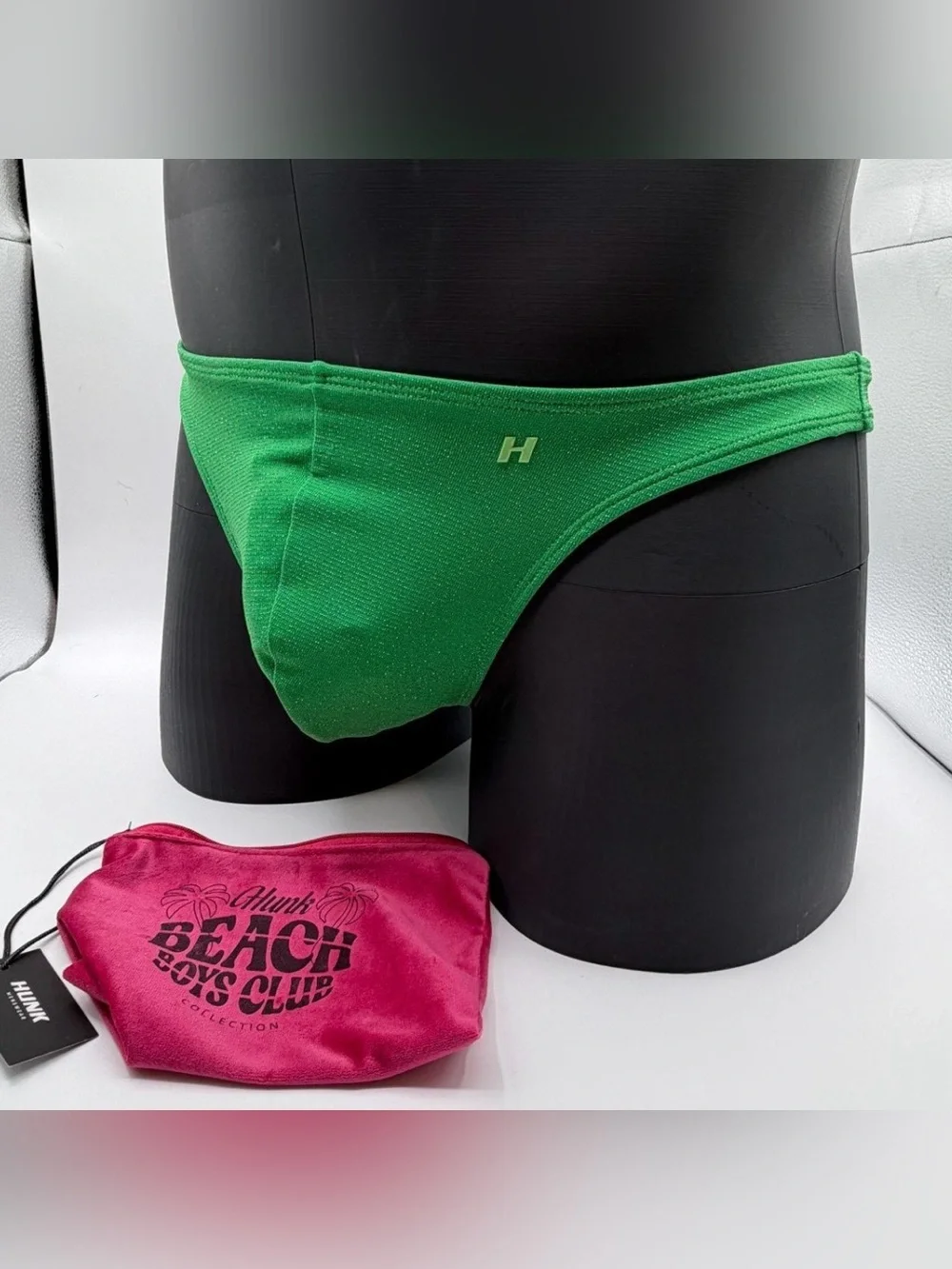 new with tags medium hunk menswear swimwear citrussurf green swim thong bikini